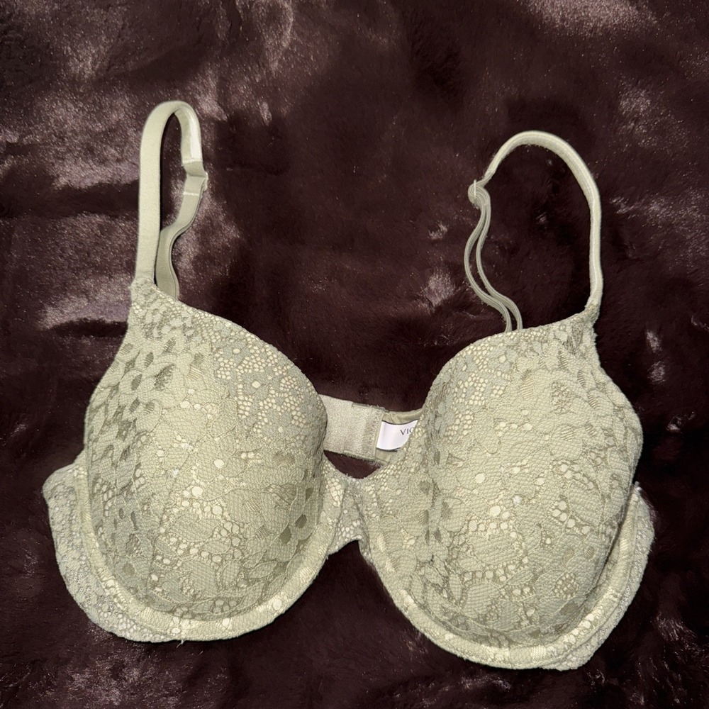 Victorias Secret Olive Green Lace Bra 34c